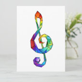 Cartes Pour Fêtes Annuelles Clé de musique arc-en-ciel (Debout devant)