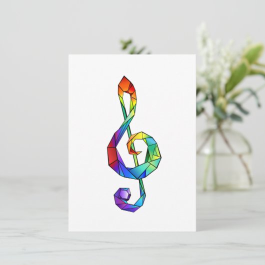 Cartes Pour Fêtes Annuelles Clé de musique arc-en-ciel (Debout devant)