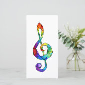 Cartes Pour Fêtes Annuelles Clé de musique arc-en-ciel (Debout devant)