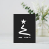 Cartes Pour Fêtes Annuelles Clean Black Entreprise QR Code Arbre de Noël (Debout devant)