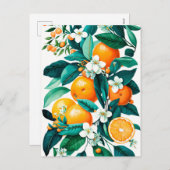Cartes Pour Fêtes Annuelles Clementine Mandarine (Devant / Derrière)