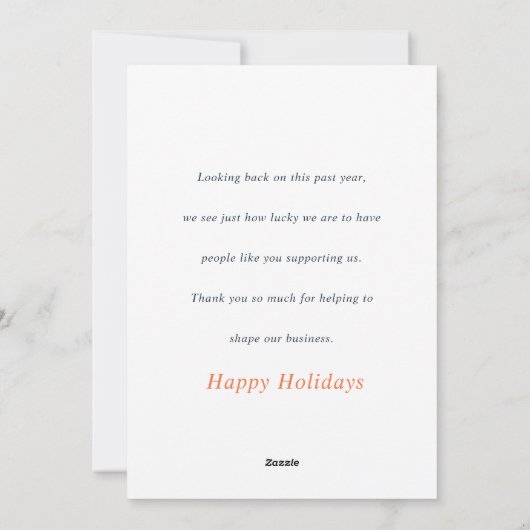 Cartes Pour Fêtes Annuelles Client Merci Holiday Simple Joyeux (Dos)