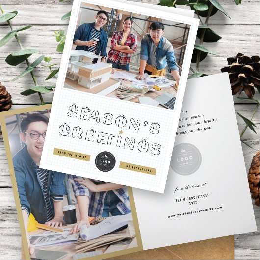 Cartes Pour Fêtes Annuelles Clips papier Bonnes Fêtes Grilles bleues Entrepris