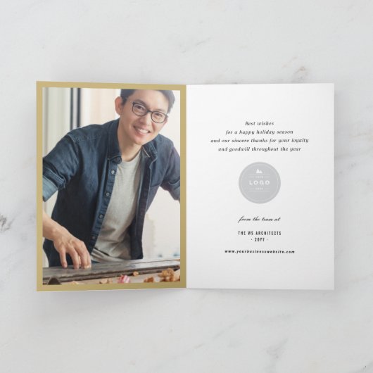 Cartes Pour Fêtes Annuelles Clips papier Joyeux Vacances Blue Grids Business (Intérieur)