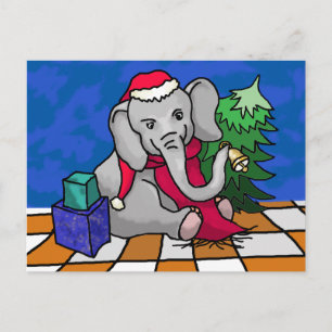 Cartes Pour Fêtes Annuelles Cloche de dessin colorée sonnant l'éléphant de Noë