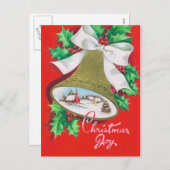Cartes Pour Fêtes Annuelles Cloche de Noël (Devant / Derrière)