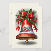Cartes Pour Fêtes Annuelles Cloche de Noël Yuletide (Devant / Derrière)