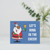 Cartes Pour Fêtes Annuelles Cloche sonnant Noir Père Noël (Debout devant)