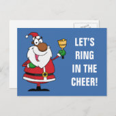 Cartes Pour Fêtes Annuelles Cloche sonnant Noir Père Noël (Devant / Derrière)