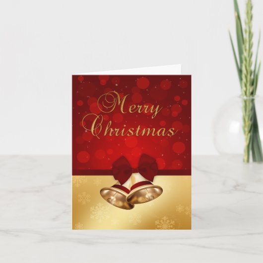 Cartes Pour Fêtes Annuelles Cloches de Noël dorées (Devant)