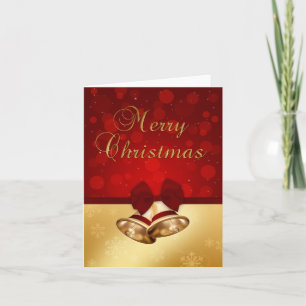Cartes Pour Fêtes Annuelles Cloches de Noël dorées