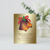 Cartes Pour Fêtes Annuelles Cloches de Noël sur or (Debout devant)