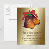 Cartes Pour Fêtes Annuelles Cloches de Noël sur or (Devant / Derrière)