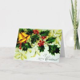 Cartes Pour Fêtes Annuelles Cloches de restauration vintage et Noël saint