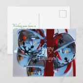 Cartes Pour Fêtes Annuelles clochettes argentées (Devant / Derrière)