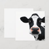 Cartes Pour Fêtes Annuelles Close-Up Cow Curiosity (Devant / Derrière)