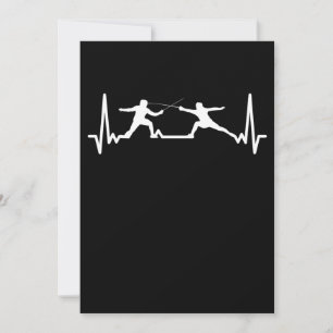 Cartes Pour Fêtes Annuelles Clôture Jeu joueur fencer sport cardiogramme clôtu