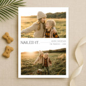 Cartes Pour Fêtes Annuelles Cloué Il Jouer Enfants 2 Photo Noël Rouge
