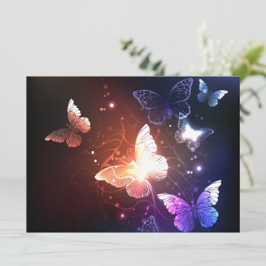 Cartes Pour Fêtes Annuelles Clowing Night Butterflies (Debout devant)