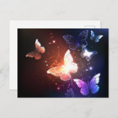 Cartes Pour Fêtes Annuelles Clowing Night Butterflies (Devant / Derrière)