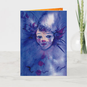 CARTES POUR FÊTES ANNUELLES CLOWN DANS PURPLE