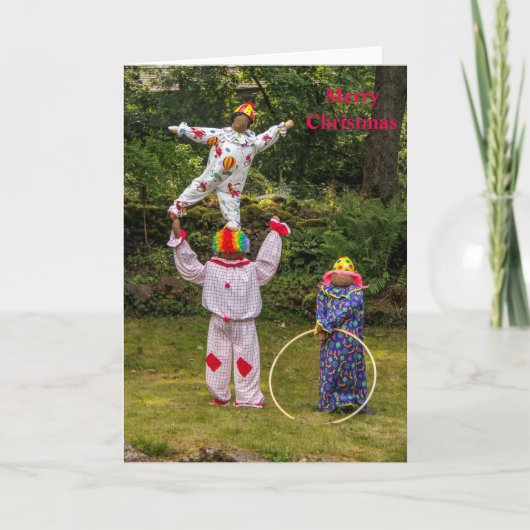 Cartes Pour Fêtes Annuelles Clown Scarecrows Merry Christmas Greeting Card (Devant)