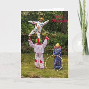 Cartes Pour Fêtes Annuelles Clown Scarecrows Merry Christmas Greeting Card