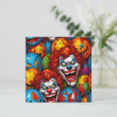 Cartes Pour Fêtes Annuelles Clowns effrayants Halloween (Debout devant)