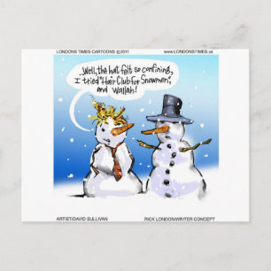 Cartes Pour Fêtes Annuelles Club de cheveux pour bonshommes de neige Noël drôl