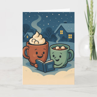 Cartes Pour Fêtes Annuelles Club de lecture de cacao chaud - Givre et Joie
