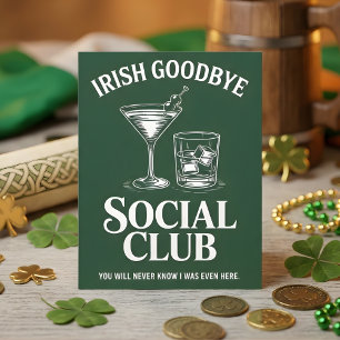 Cartes Pour Fêtes Annuelles Club Social de l'Au Revoir Irlandais Art Vintage