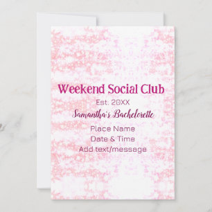 Cartes Pour Fêtes Annuelles club social de week-end rose paillettes enterremen