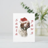 Cartes Pour Fêtes Annuelles Clumber Spaniel Père Noël Paws (Debout devant)