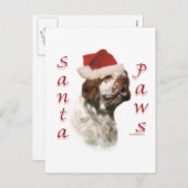 Cartes Pour Fêtes Annuelles Clumber Spaniel Père Noël Paws (Devant / Derrière)