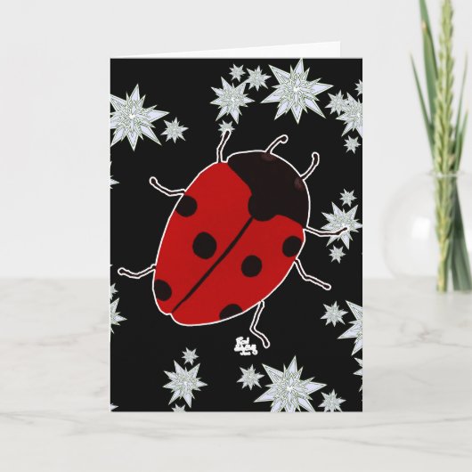 CARTES POUR FÊTES ANNUELLES COCCINELLE (Devant)