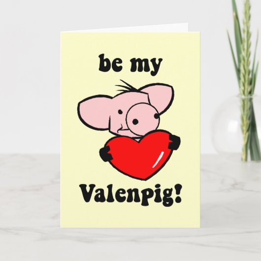 Cartes Pour Fêtes Annuelles Cochon amusant Saint Valentin (Devant)