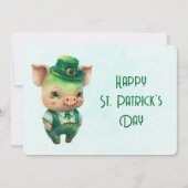 Cartes Pour Fêtes Annuelles Cochon de la Saint-Patrick vert mignon (Devant)