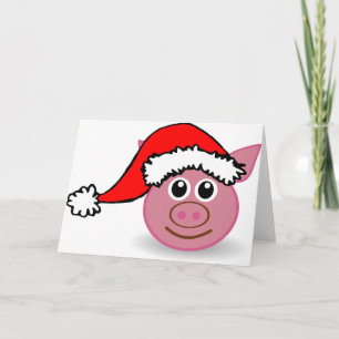 Cartes Pour Fêtes Annuelles cochon de noël