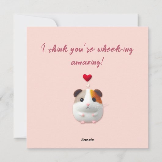 Cartes Pour Fêtes Annuelles Cochon d'Inde de la Saint-Valentin (Dos)