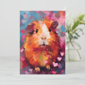 Cartes Pour Fêtes Annuelles Cochon d'Inde pour la Saint-Valentin  (Debout devant)