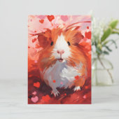 Cartes Pour Fêtes Annuelles Cochon d'Inde Saint-Valentin  (Debout devant)