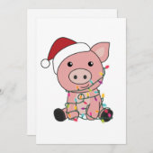 Cartes Pour Fêtes Annuelles Cochon Noël Neige Animaux d'hiver Cochons (Devant / Derrière)
