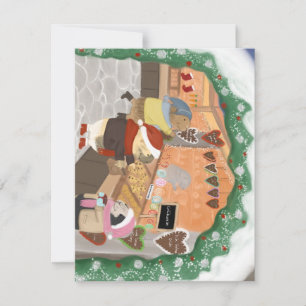 Cartes Pour Fêtes Annuelles Cochons de Guinée au marché de Noël