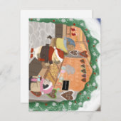 Cartes Pour Fêtes Annuelles Cochons d'Inde au marché de Noël (Devant / Derrière)