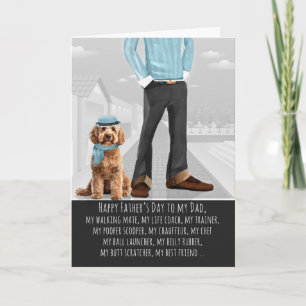 Cartes Pour Fêtes Annuelles Cockapoo Chien et Papa pour la Fête des Pères