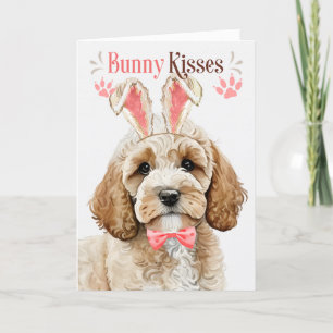 Cartes Pour Fêtes Annuelles Cockapoo Dog in Bunny Ears for Easter