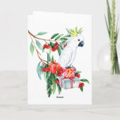Cartes Pour Fêtes Annuelles Cockatoo blanc présente Joyeux Noël (Dos)