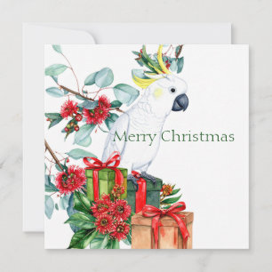Cartes Pour Fêtes Annuelles Cockatoo blanc présente Joyeux Noël