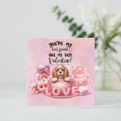 Cartes Pour Fêtes Annuelles Cocker Spaniel Chien chiot pour la Saint-Valentin (Debout devant)