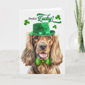 Cartes Pour Fêtes Annuelles Cocker Spaniel Dog Feelin' Lucky St Patrick's Day (Devant)